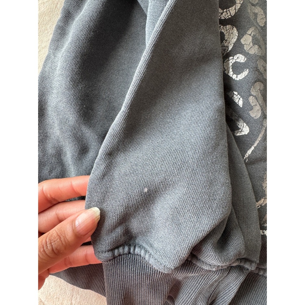 Anine Bing Ramona Sweatshirt Leopard Washed Black Graphic Pullover XS - Picture 4 of 5